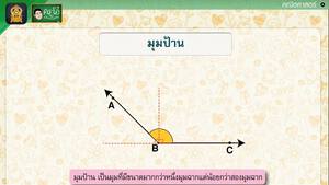 สื่อการเรียนการสอน ชนิดของมุม ป.5 คณิตศาสตร์